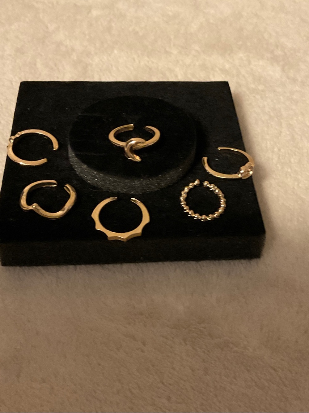 Gold Tone Mixed Accent Ring Set - Women